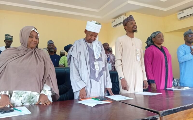 Officials at a public health briefing in Jos North