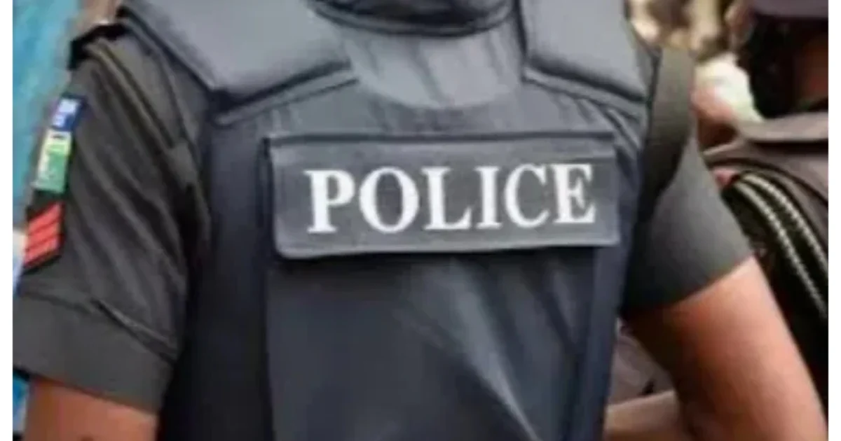 A Nigerian police officer in uniform. Contextual image for a police arrest report.