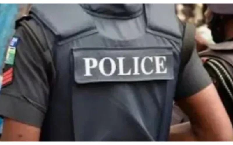 A Nigerian police officer in uniform. Contextual image for a police arrest report.