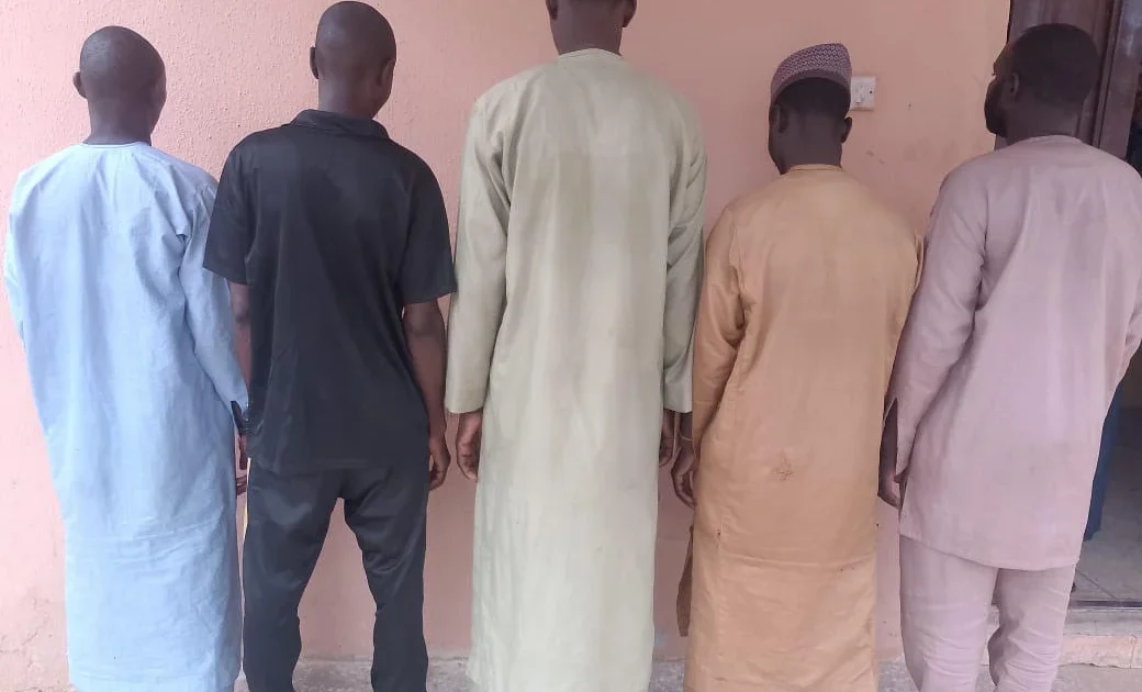 Suspects shown from behind in the Jigawa motorcycle-snatching police case