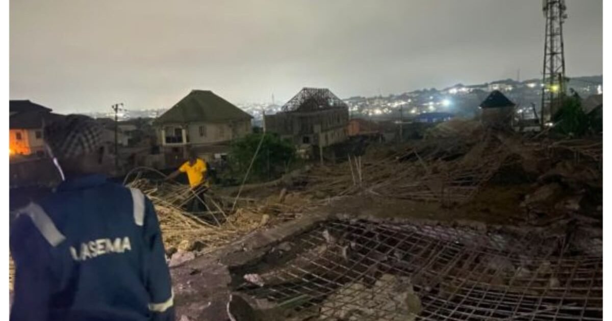 LASEMA responder at the Aboru Lagos demolition collapse scene