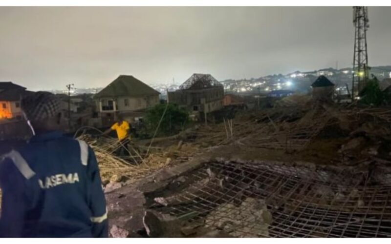 LASEMA responder at the Aboru Lagos demolition collapse scene