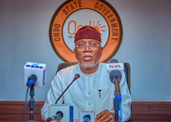 Ondo State Governor Lucky Aiyedatiwa at a government briefing
