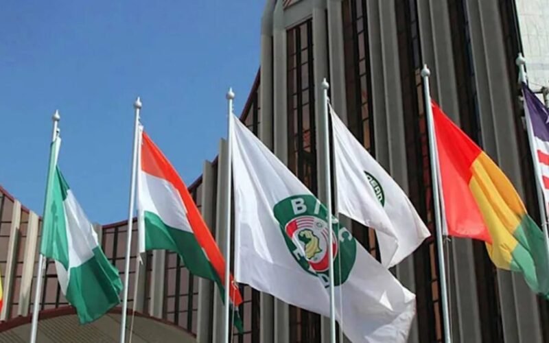 ECOWAS building and member-state flags