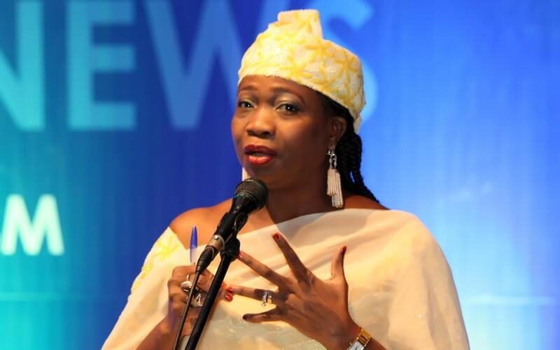 NiDCOM Chairman/CEO Abike Dabiri-Erewa speaking at an event