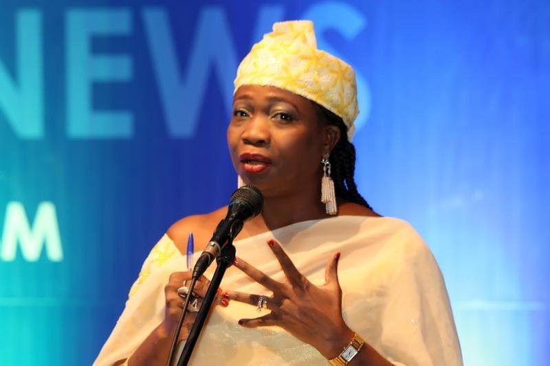 NiDCOM Chairman/CEO Abike Dabiri-Erewa speaking at an event