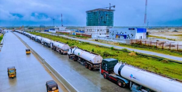 NNPCL-branded fuel trucks on a road