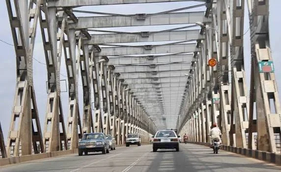Vehicles on the First Niger Bridge in Onitsha