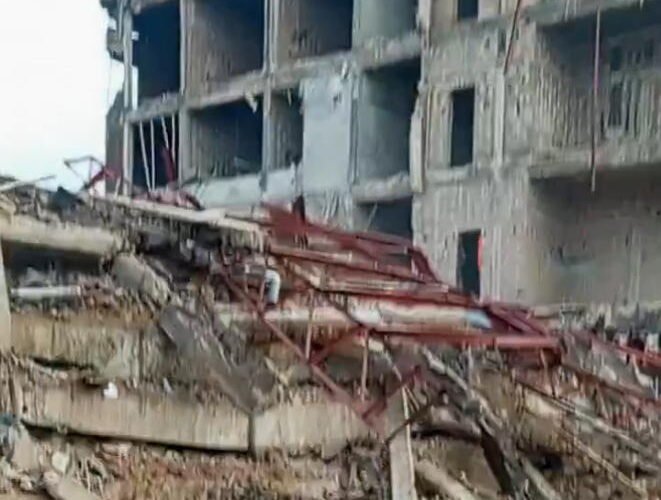 Collapsed four-storey building at Independence Layout in Enugu