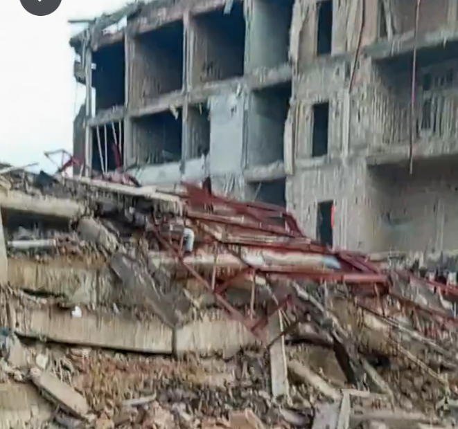 Collapsed four-storey building at Independence Layout in Enugu