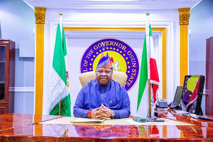 Osun State Governor Ademola Adeleke in his office