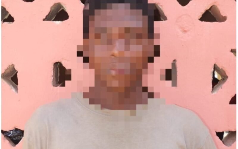 Blurred photograph of an adult man published with the Suleja church-guard arrest report