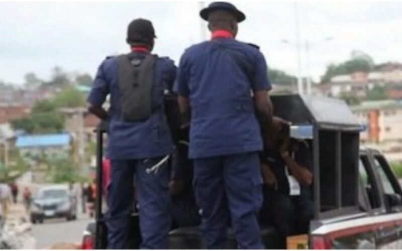 NSCDC officers on patrol in a source-origin contextual photo