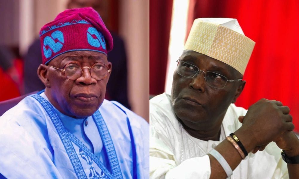 Bola Tinubu and Atiku Abubakar in a source photo collage