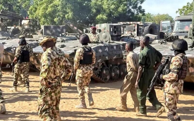 Troops in a field setting used as a contextual image for the Yobe logistics-supplier arrest