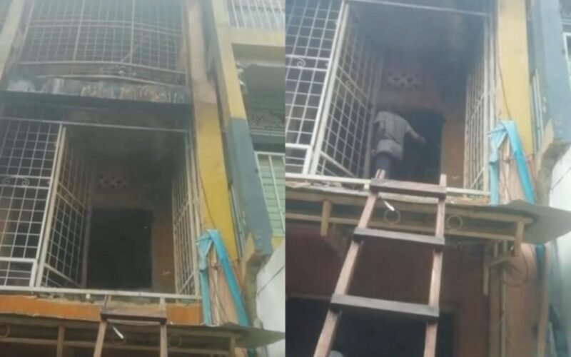 Fire damage at Kofar Wanbai Market in Kano