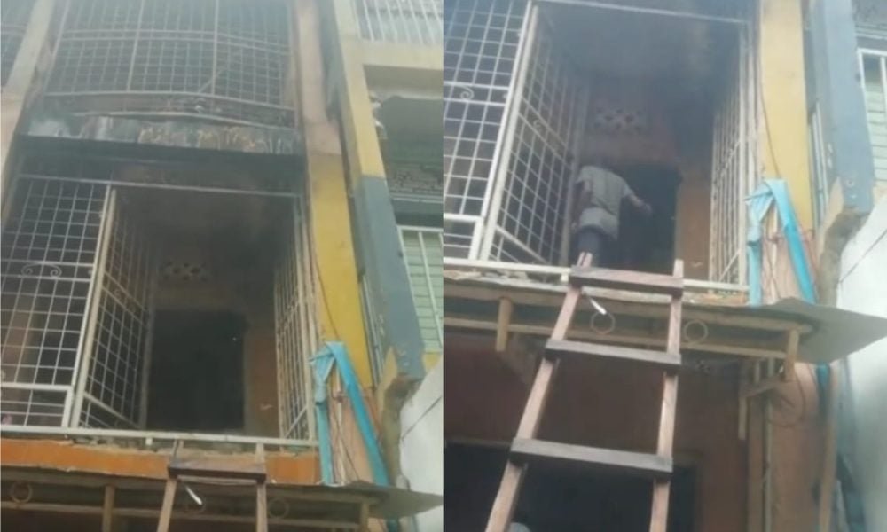Fire damage at Kofar Wanbai Market in Kano