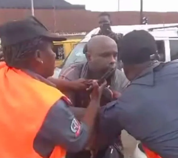 Officers during the Edo police and traffic officers altercation shown in a viral video
