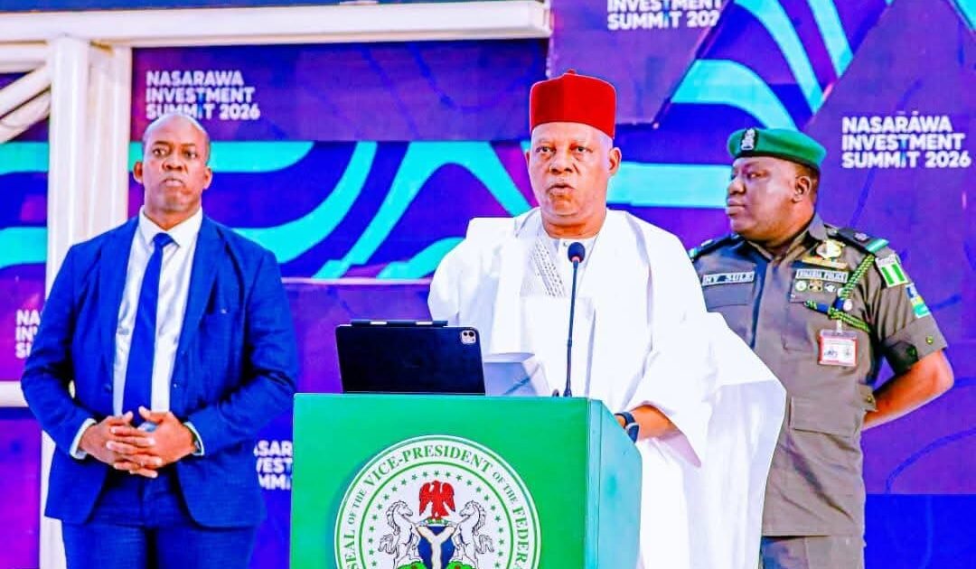 Vice President Kashim Shettima speaks at a public event