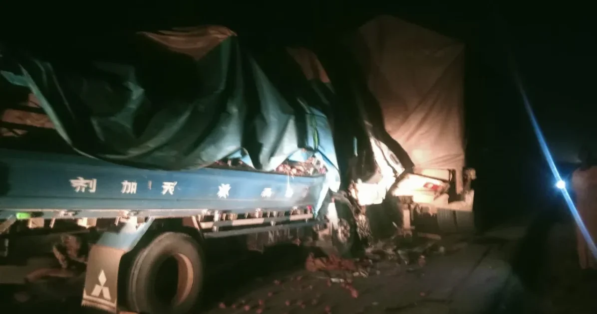 Crash scene on the Lagos-Ibadan Expressway near Ipara Remo