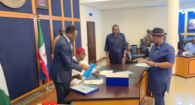 Rivers State Governor Siminalayi Fubara at the signing of the 2026 budget in Port Harcourt