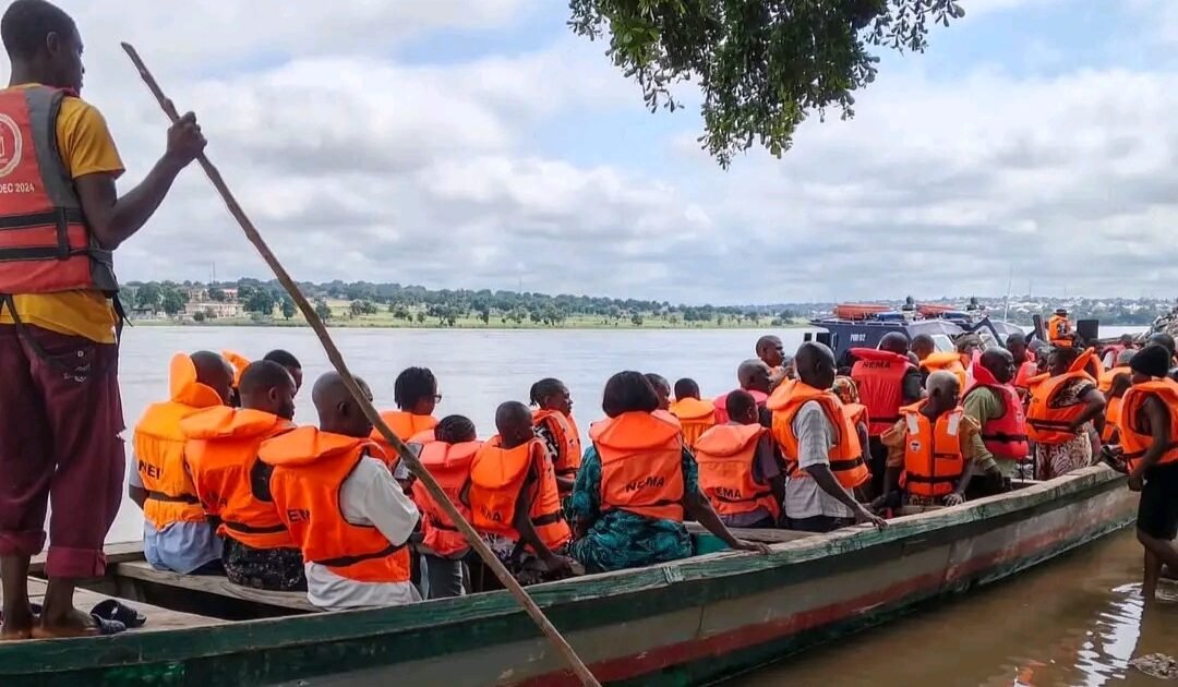 NEMA officials and participants during a flood-response simulation in Makurdi