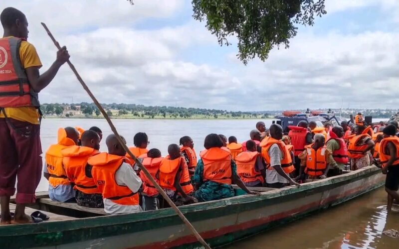 NEMA officials and participants during a flood-response simulation in Makurdi
