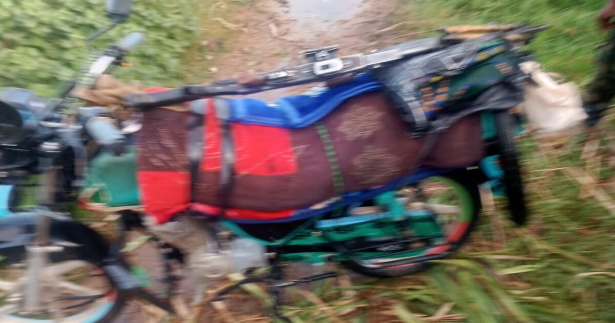 Recovered motorcycle and weapon photographed after the Sokoto operation