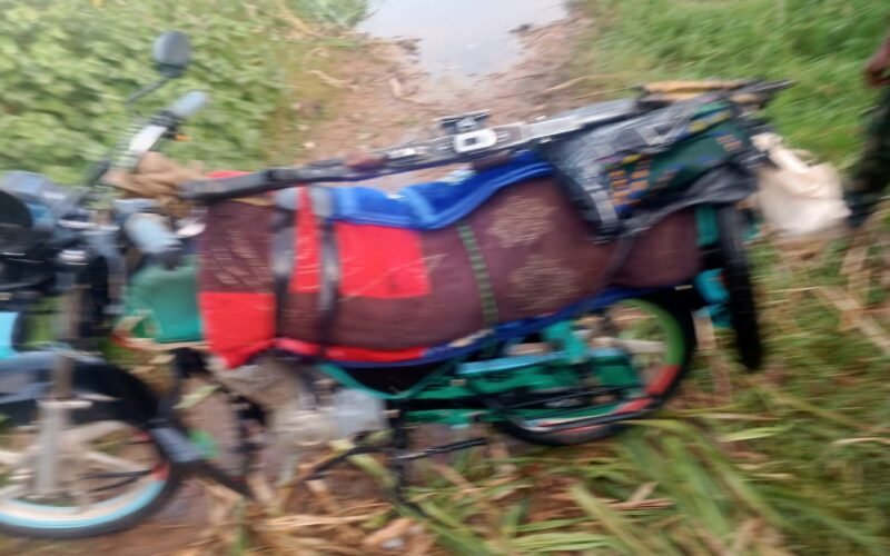 Recovered motorcycle and weapon photographed after the Sokoto operation