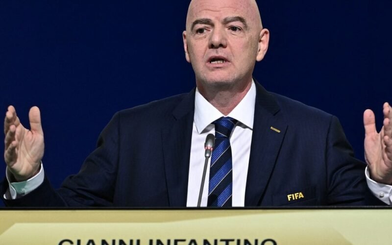 FIFA President Gianni Infantino speaking at a FIFA event