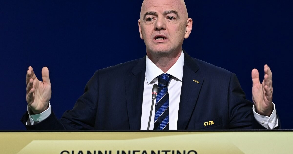 FIFA President Gianni Infantino speaking at a FIFA event