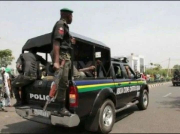 Nigeria Police personnel and a patrol vehicle. File photograph; not the Awka encounter.