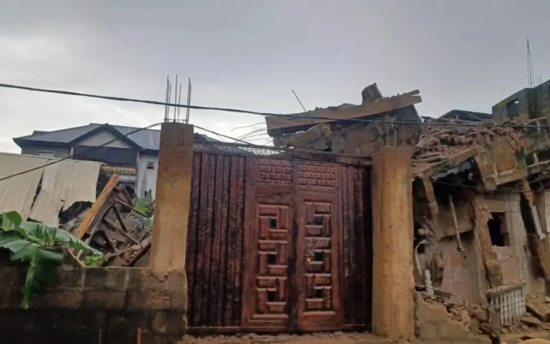 Collapsed building at Anata Anaba, Okpoko, Anambra State. Photo: Ikenna Obianeri/Punch.