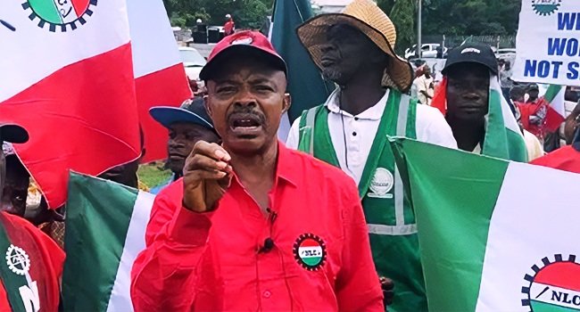Joe Ajaero speaking at a labour gathering.