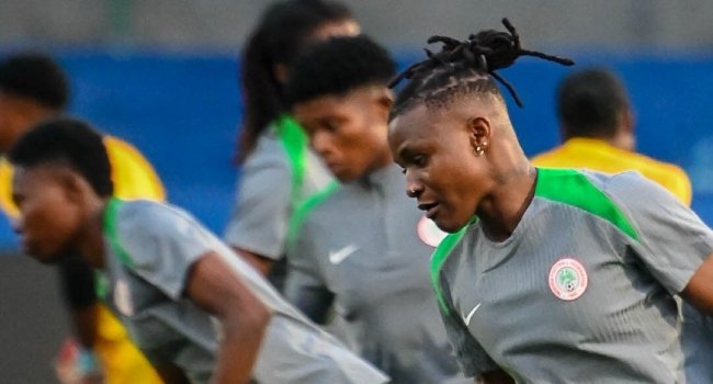 Super Falcons players during a training session.